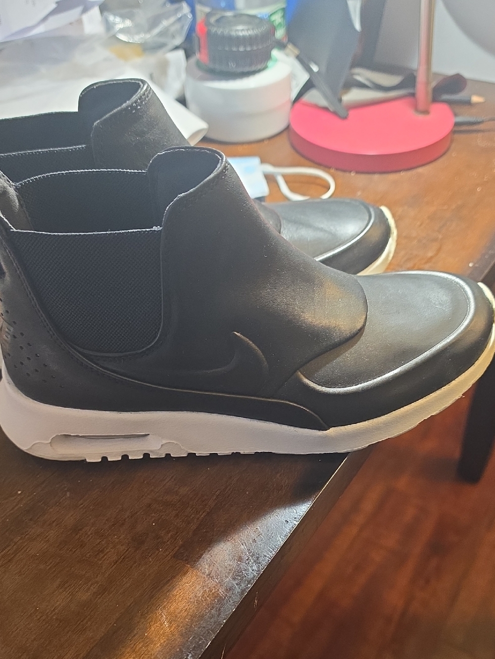 Nike Black High-Top Slip-On Sneakers with White Midsole
